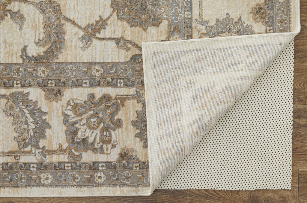 2 X 3 Tan Ivory And Brown Power Loom Area Rug