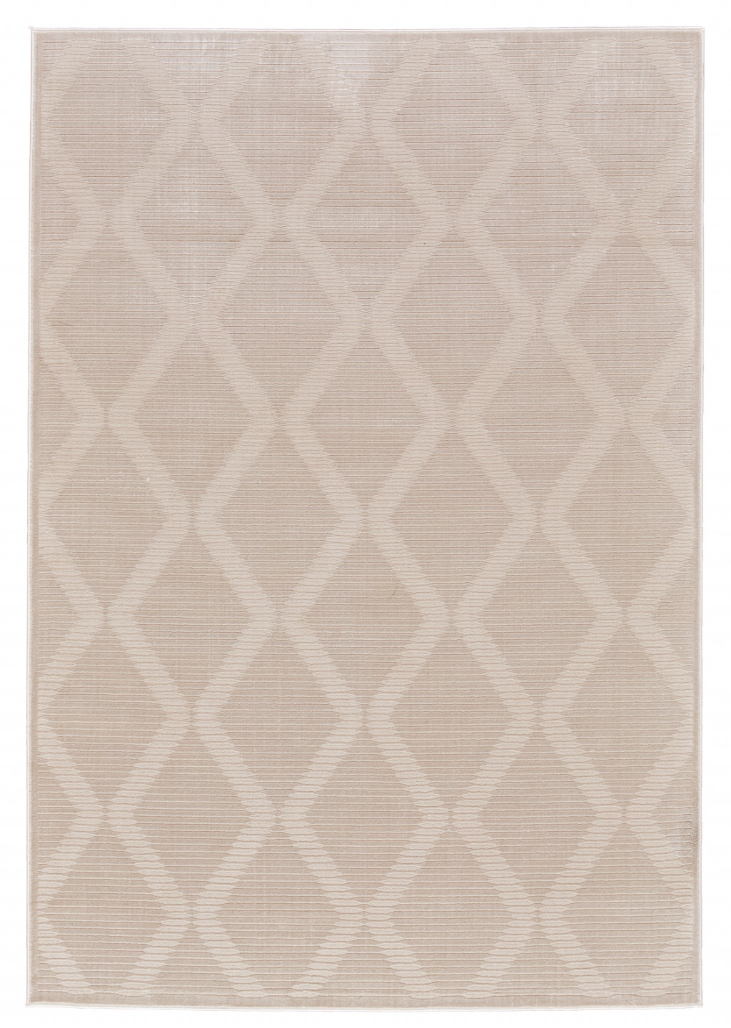 2" X 3" Ivory And Tan Geometric Stain Resistant Area Rug