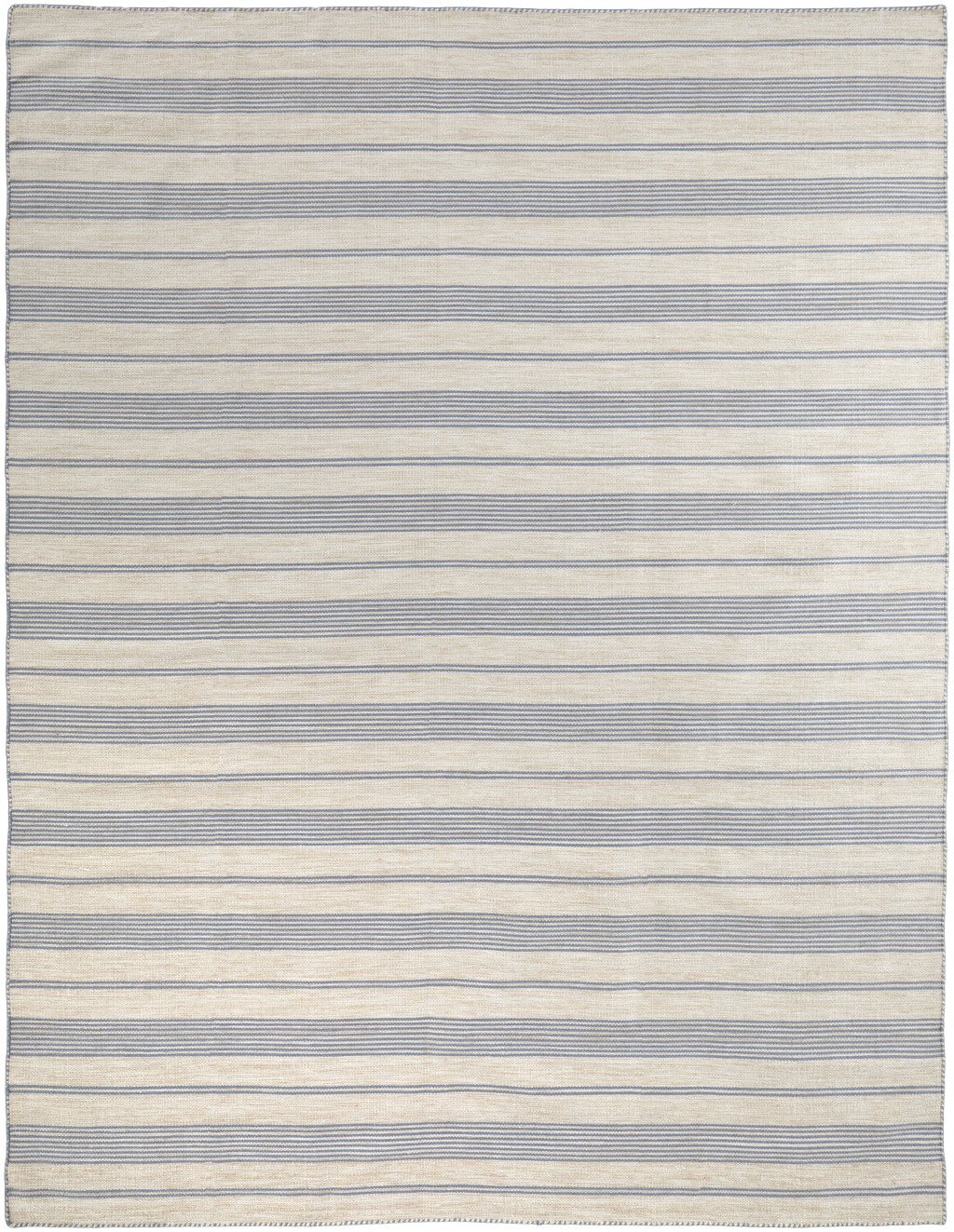 2 X 3 Blue Ivory And Tan Striped Dhurrie Hand Woven Stain Resistant Area Rug
