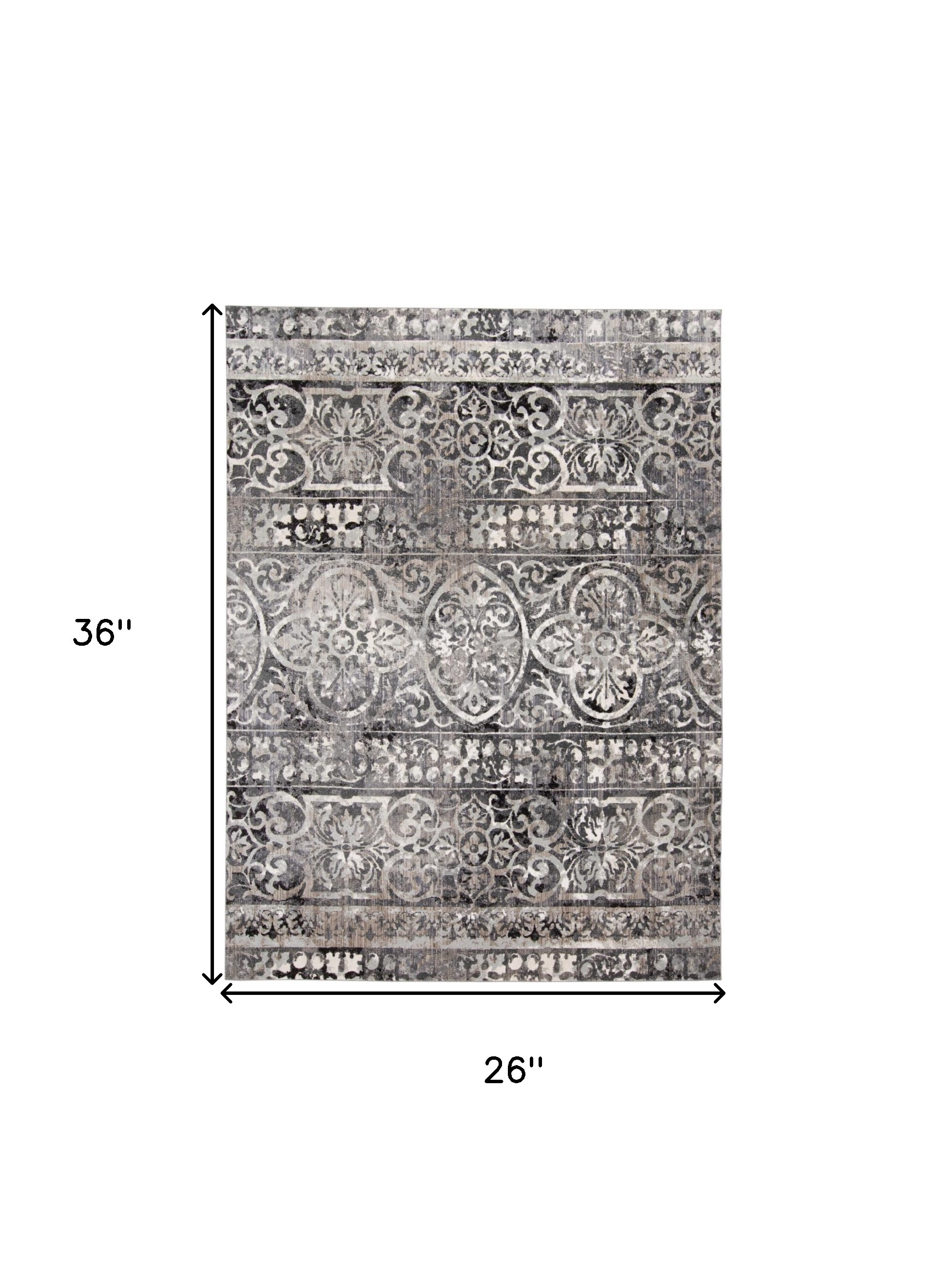 2" X 3" Gray Ivory And Taupe Abstract Stain Resistant Area Rug