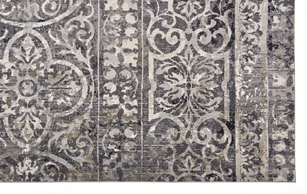 2" X 3" Gray Ivory And Taupe Abstract Stain Resistant Area Rug