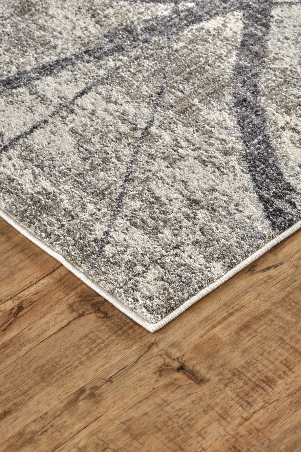 2 X 3 Taupe gray And Ivory Abstract Stain Resistant Area Rug