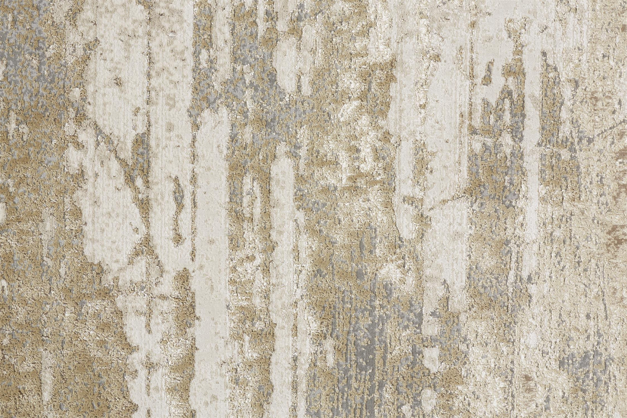 2" X 3" Ivory Gold And Gray Abstract Stain Resistant Area Rug