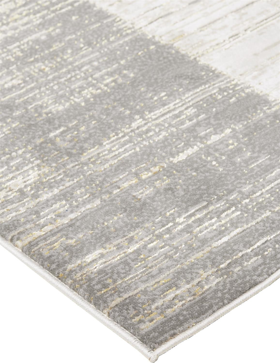 2" X 3" Gray And Ivory Abstract Stain Resistant Area Rug