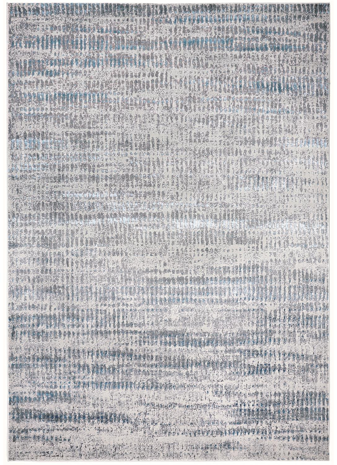 2" X 3" Blue Gray And Ivory Abstract Stain Resistant Area Rug