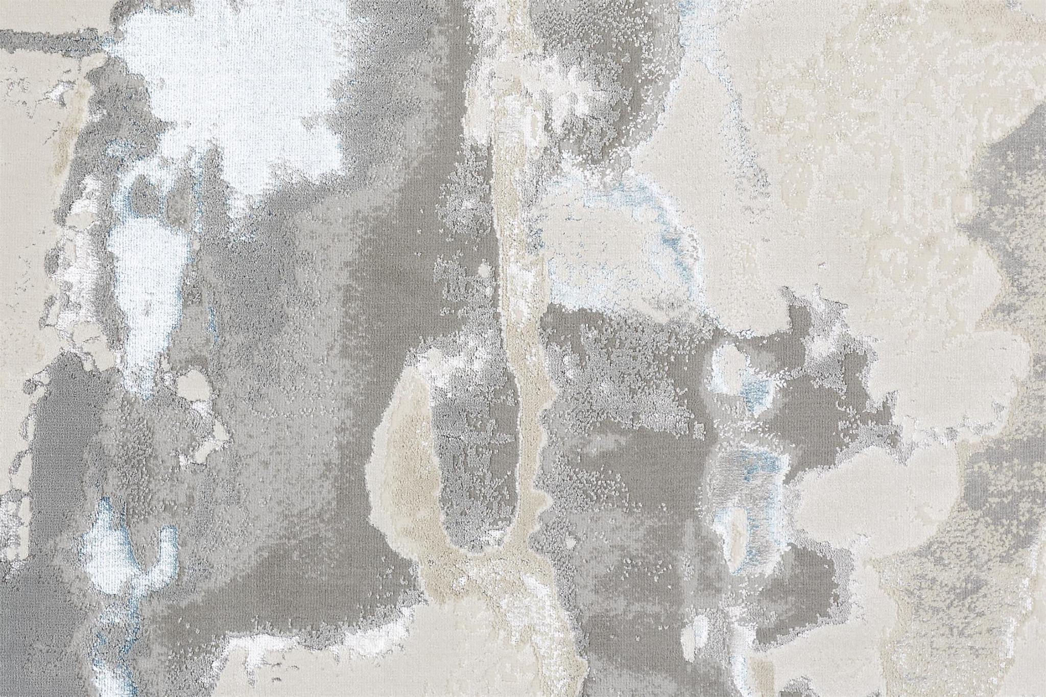 2" X 3" Ivory Gray And Blue Abstract Stain Resistant Area Rug