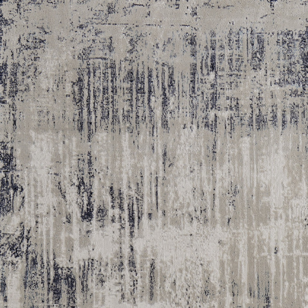 2" X 3" Blue and Ivory Abstract Power Loom Distressed Area Rug