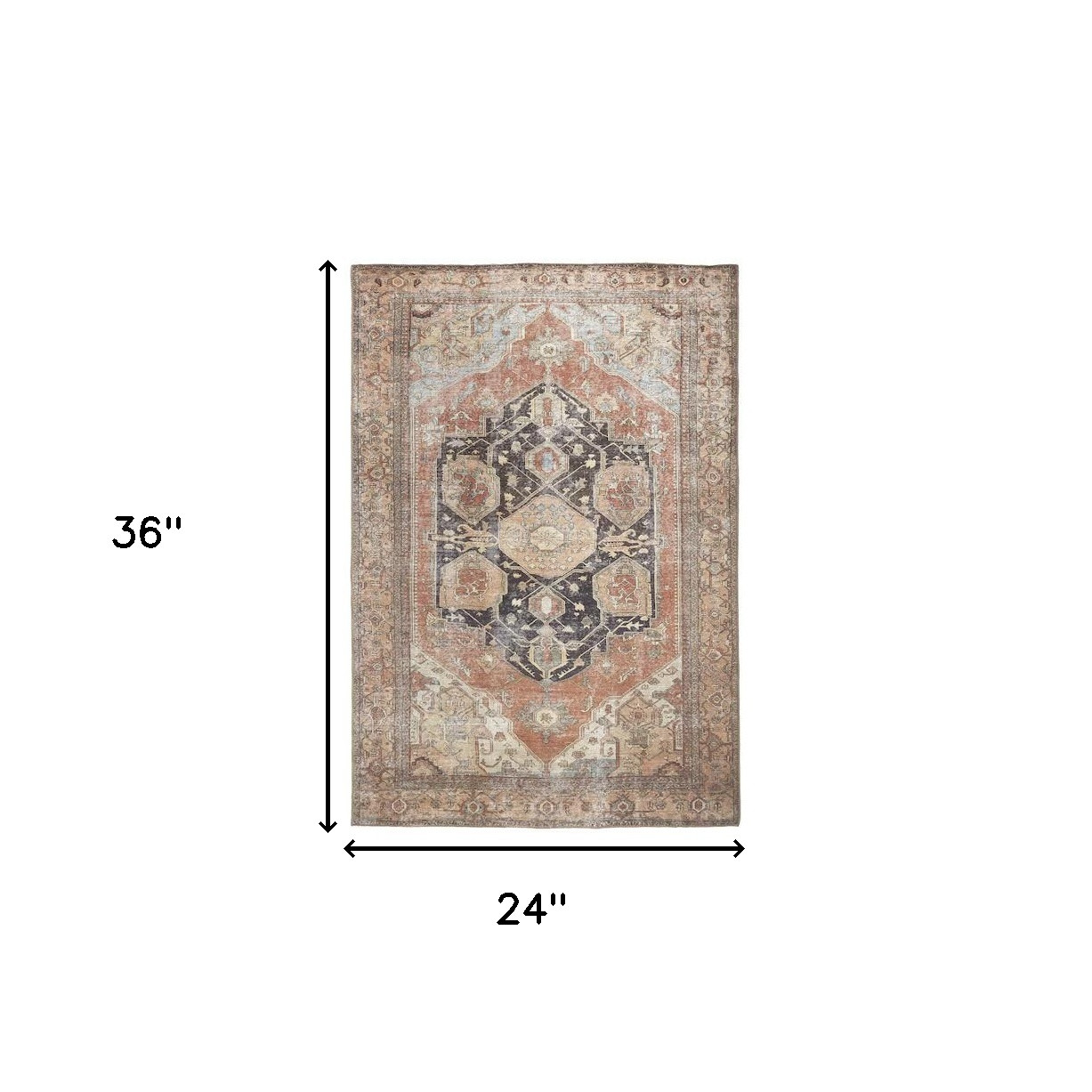 2" X 3" Orange Brown And Taupe Abstract Area Rug