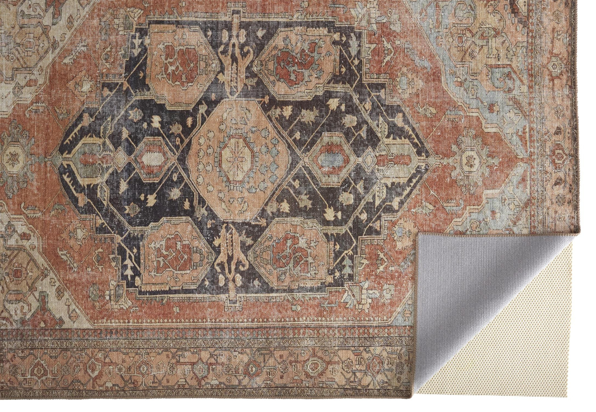 2" X 3" Orange Brown And Taupe Abstract Area Rug