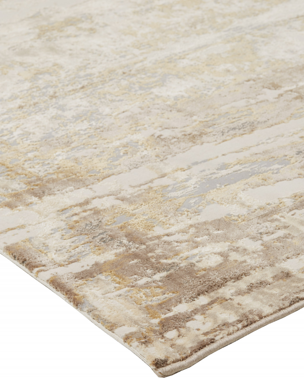 2 X 3 Tan Ivory And gray Abstract Area Rug