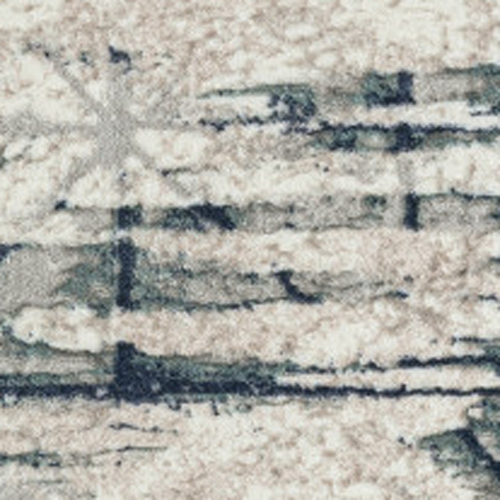 5" X 7" Blue Abstract Stain Resistant Area Rug