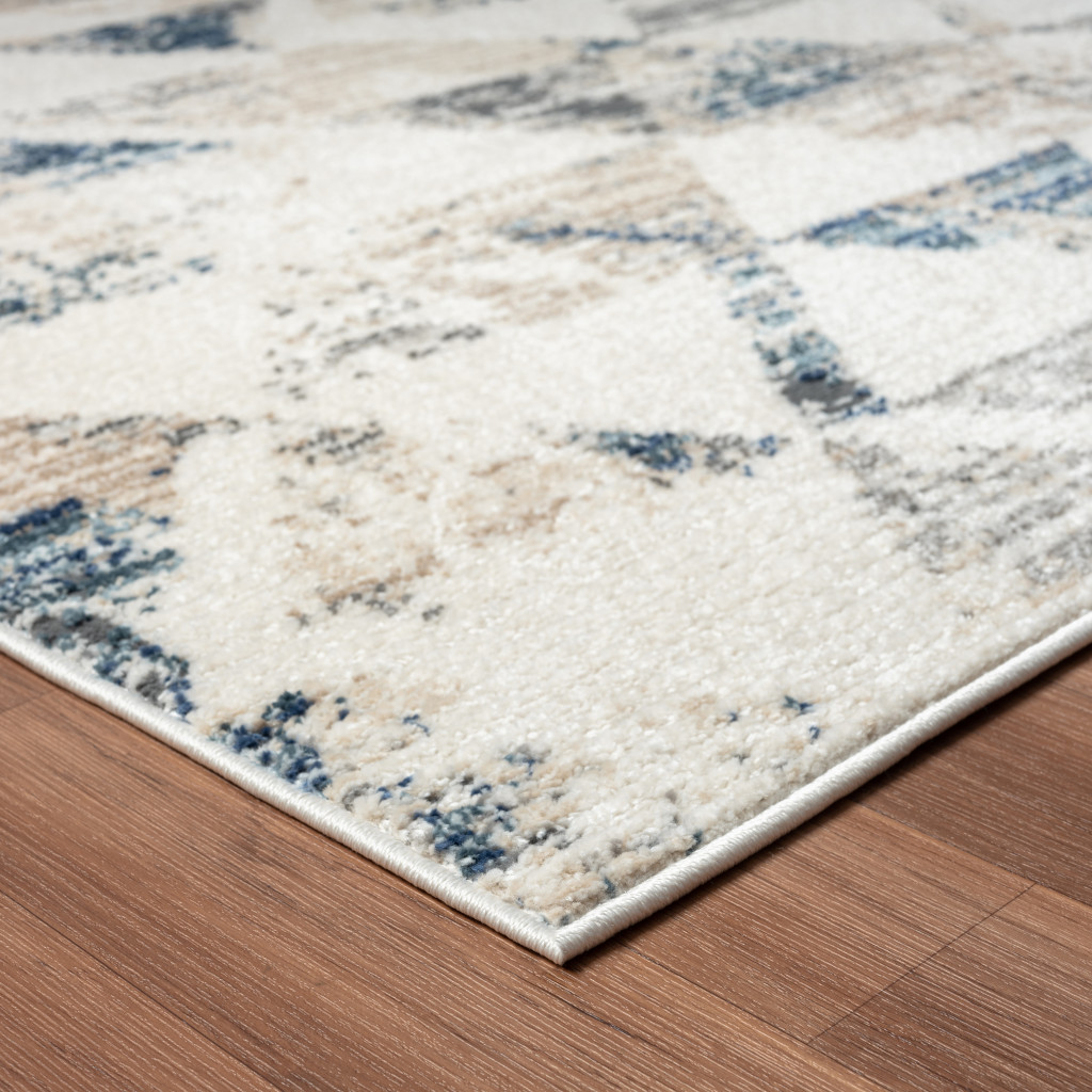5" X 7" Ivory Geometric Area Rug