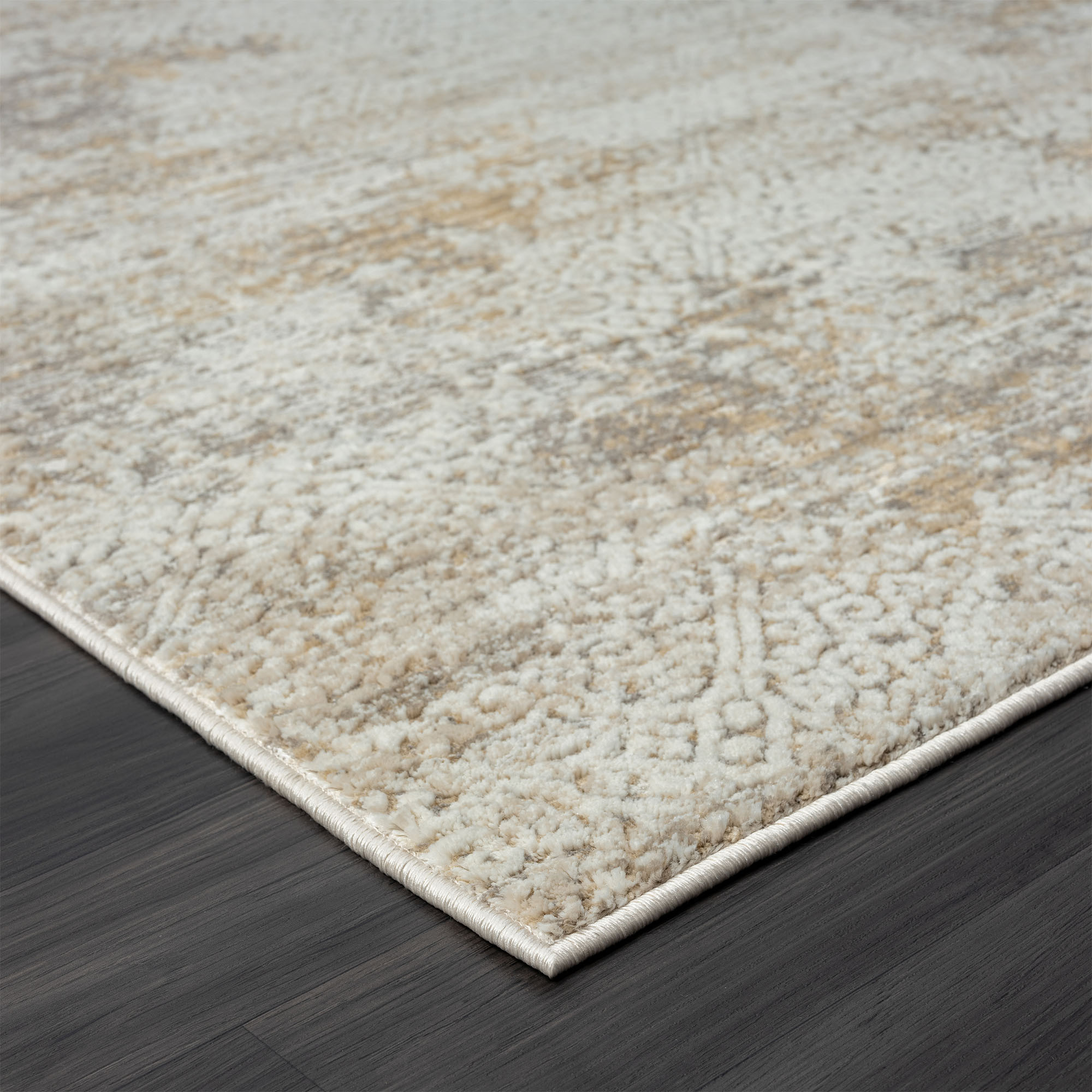 2" X 10" Gray Damask Distressed Runner Rug