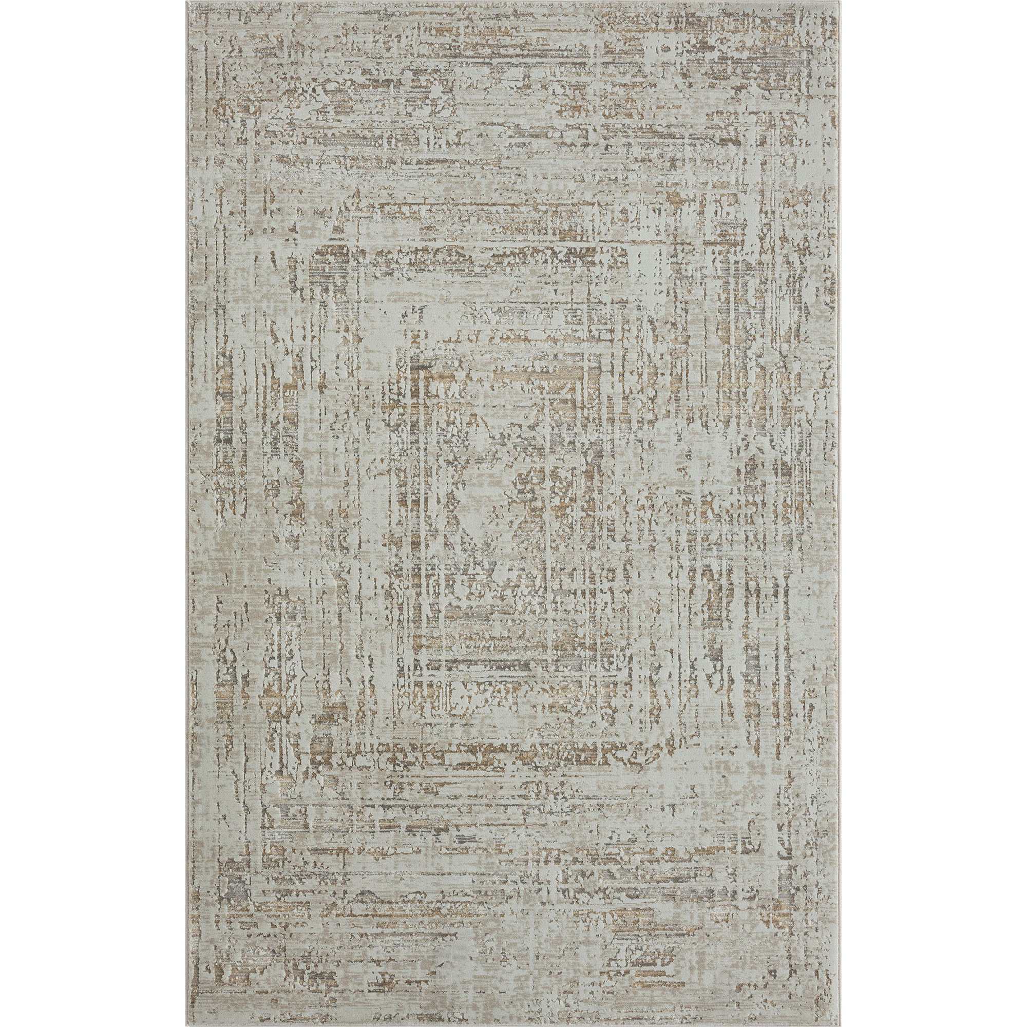 4' X 6' Beige Abstract Distressed Area Rug-515831-1
