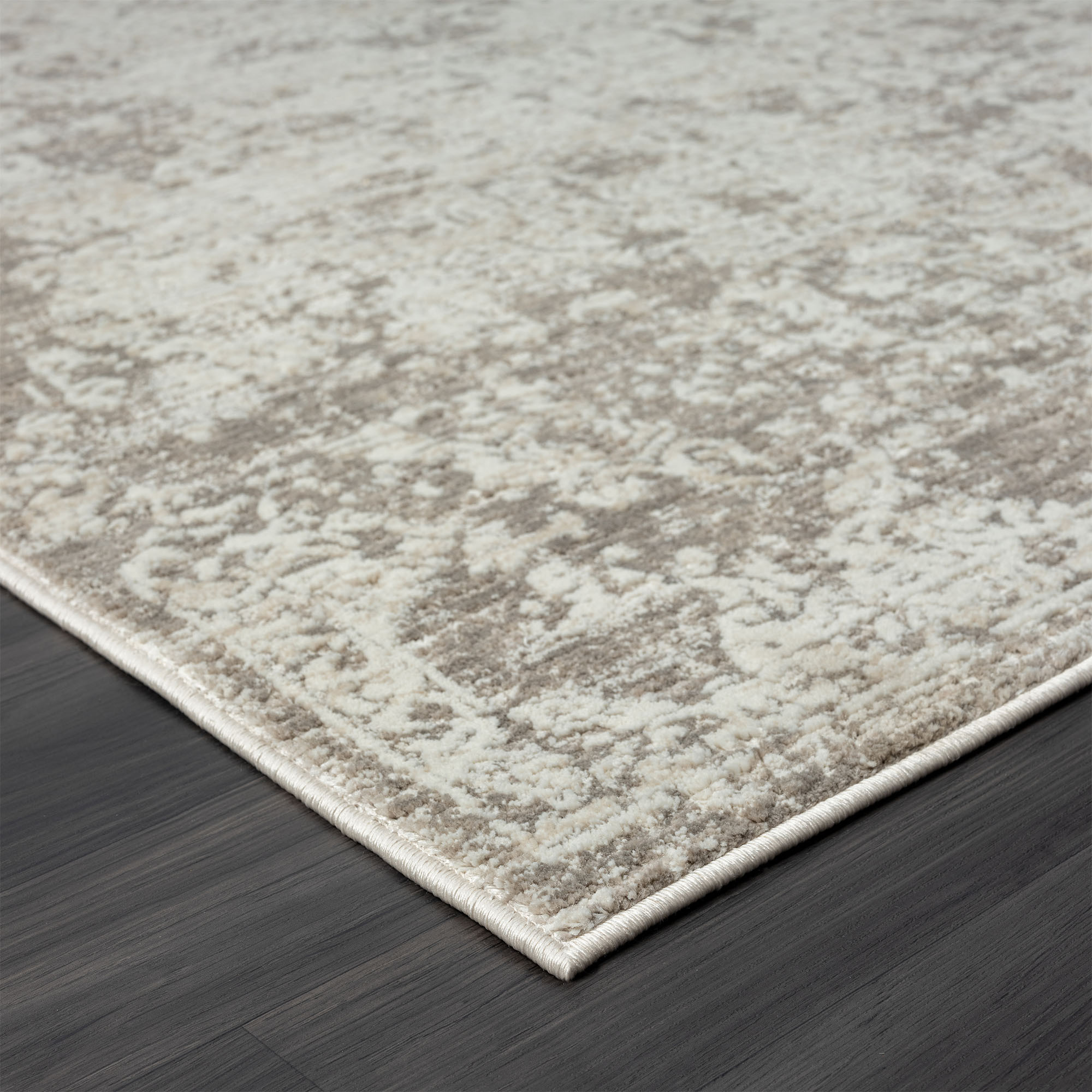 2" X 10" Gray Abstract Distressed Runner Rug