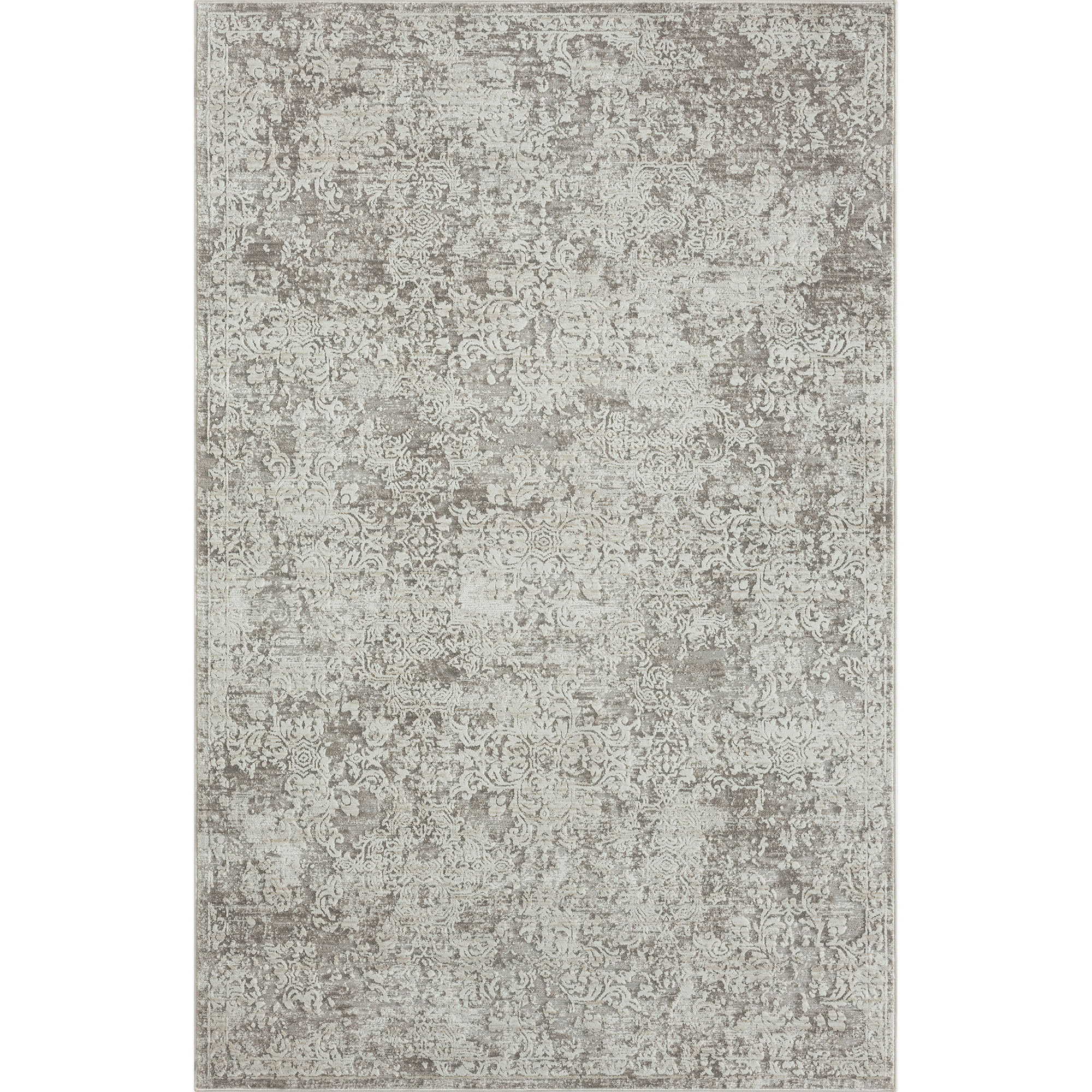 4' X 6' Gray Abstract Distressed Area Rug-515834-1
