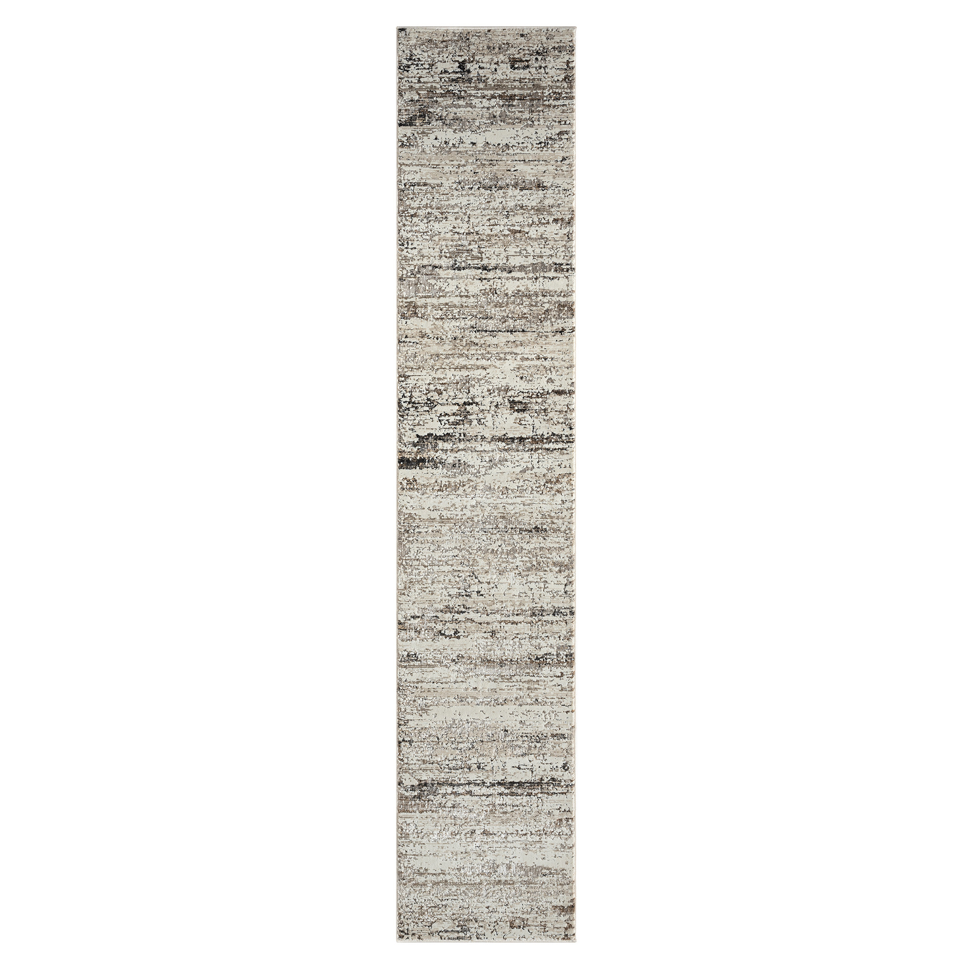 2' X 10' Beige Abstract Distressed Runner Rug-515836-1