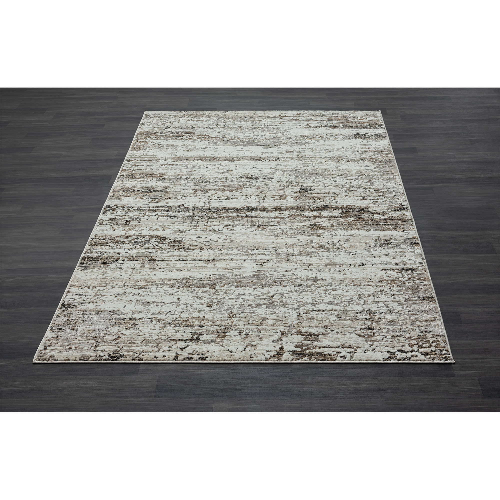 4" X 6" Beige Abstract Distressed Area Rug