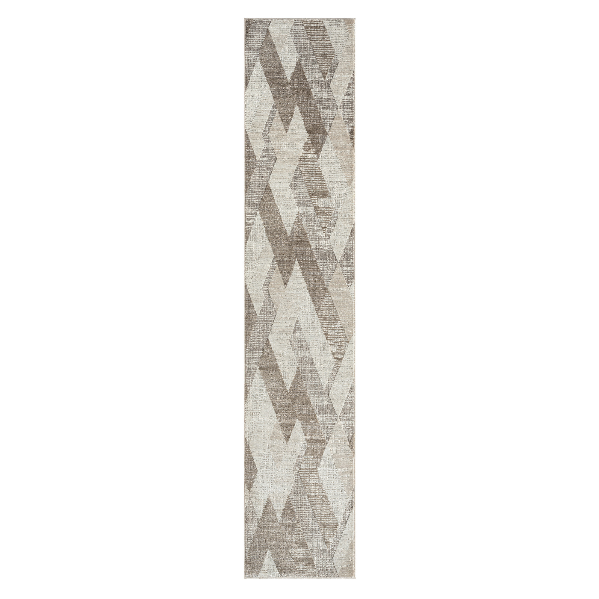 2 X 8 gray geometric Runner Rug