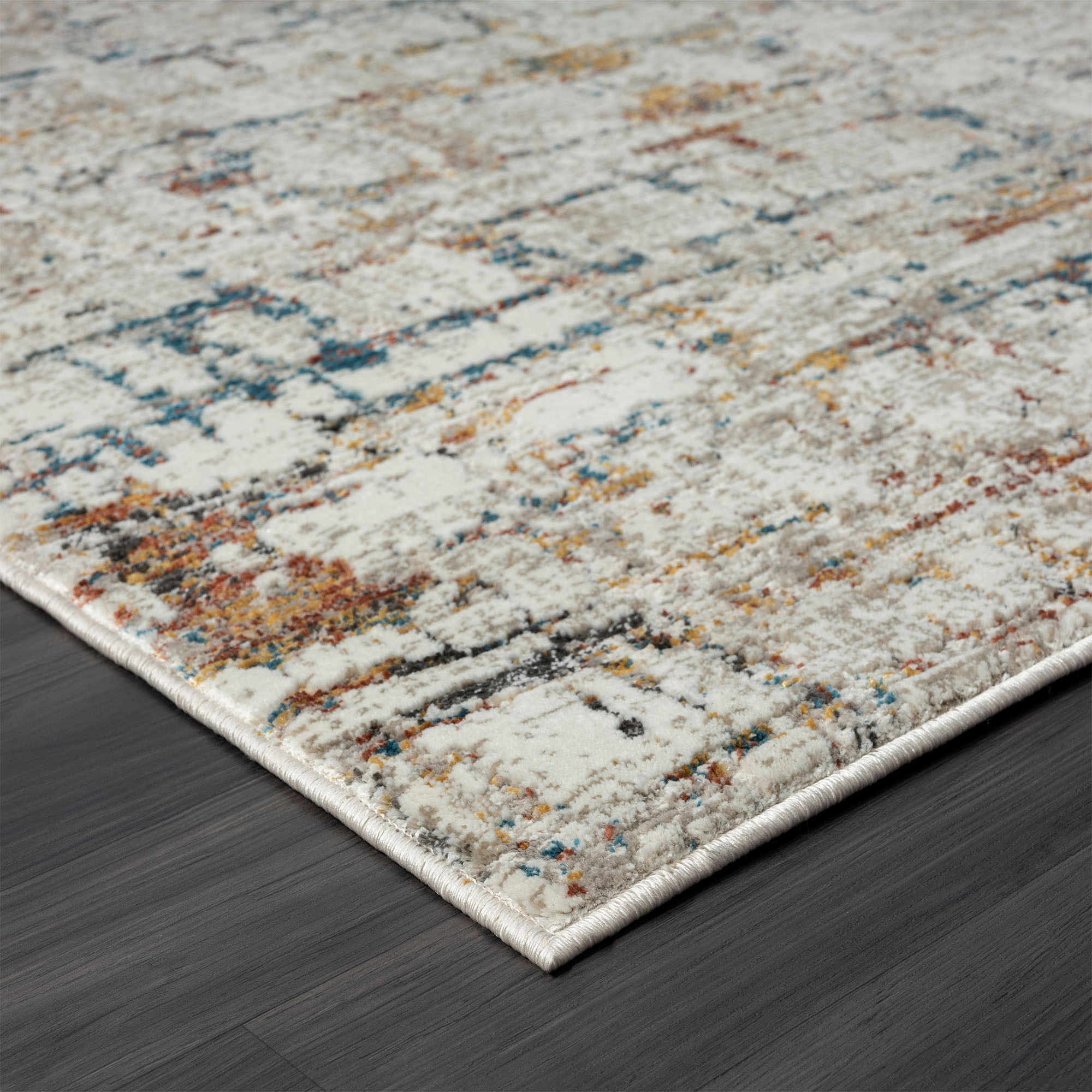 2" X 8" Gray Abstract Distressed Runner Rug