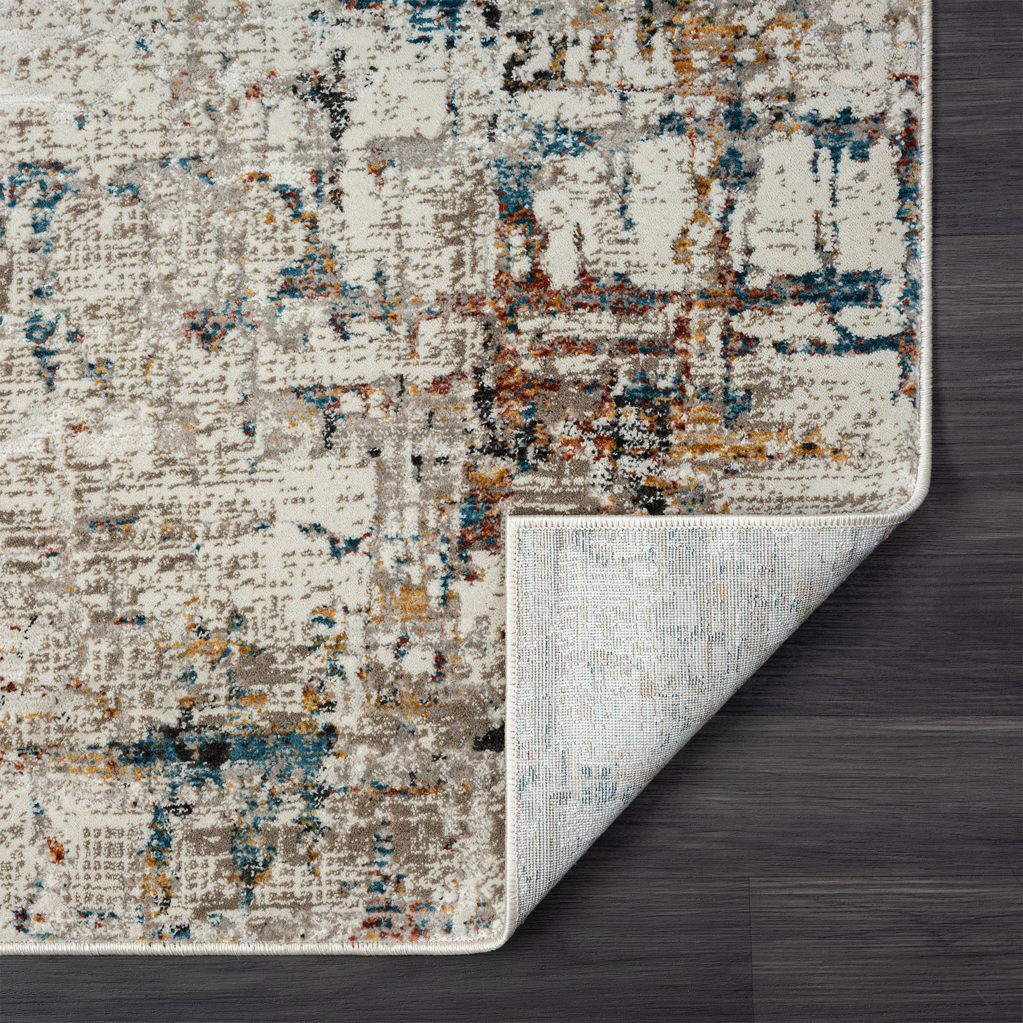 2" X 8" Gray Abstract Distressed Runner Rug