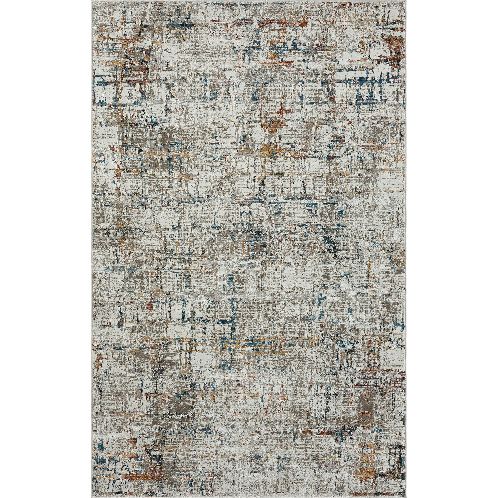 4" X 6" Gray Abstract Distressed Area Rug