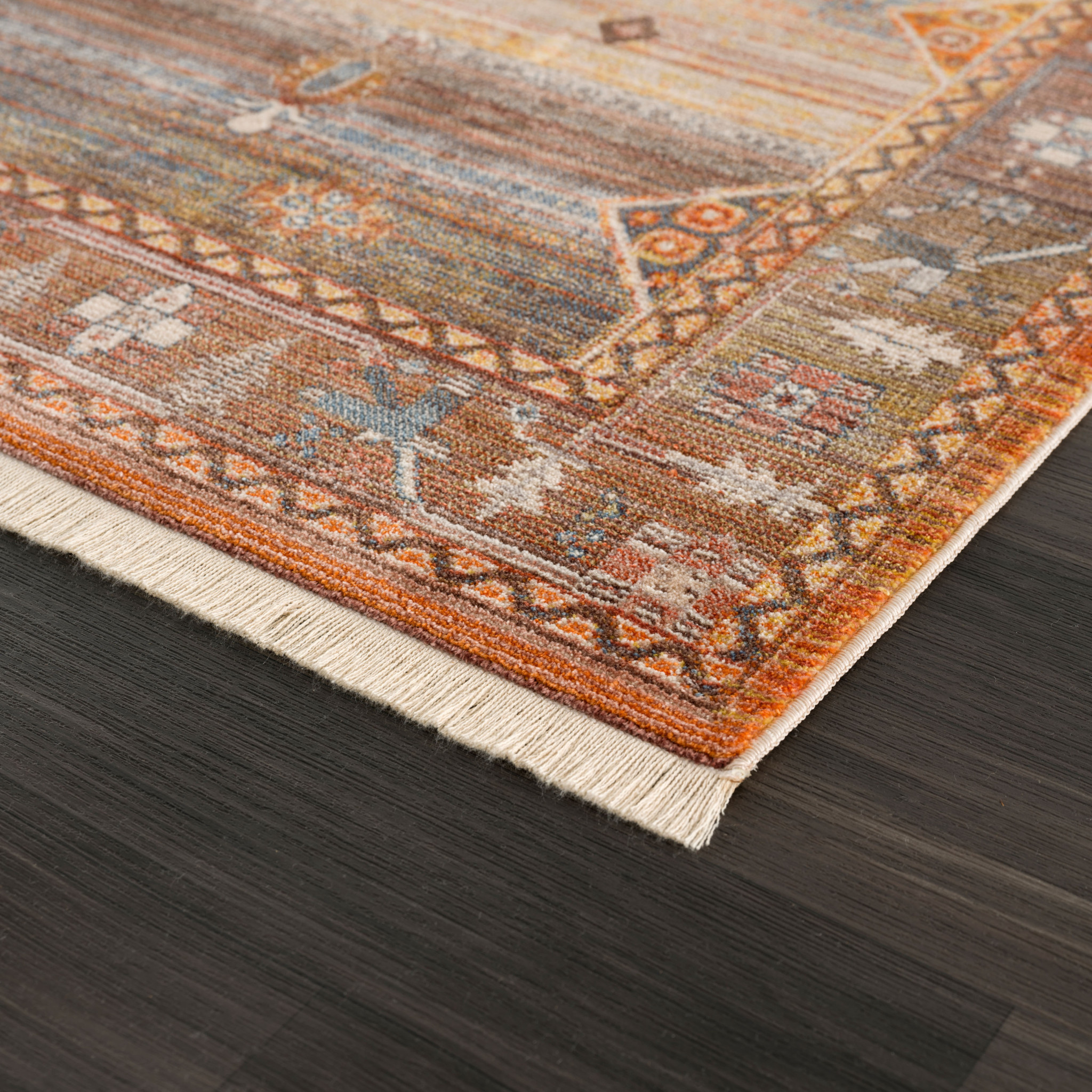 2" X 6" Brown Southwestern Runner Rug