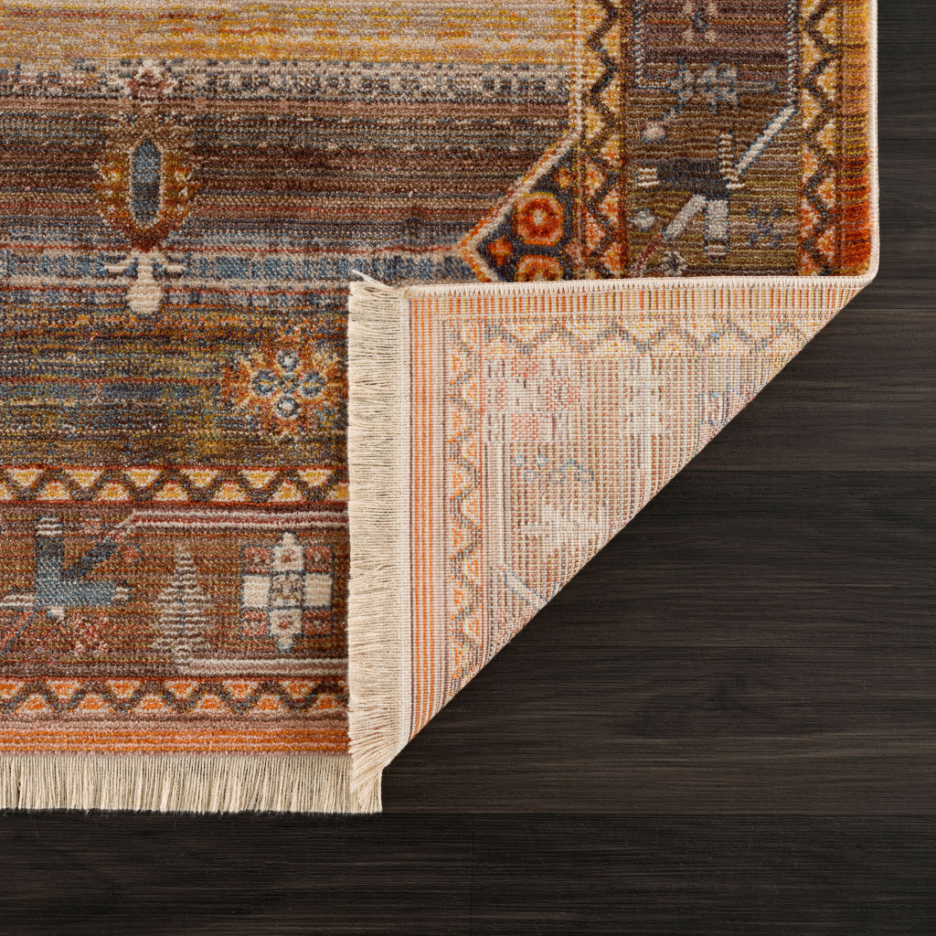2" X 6" Brown Southwestern Runner Rug