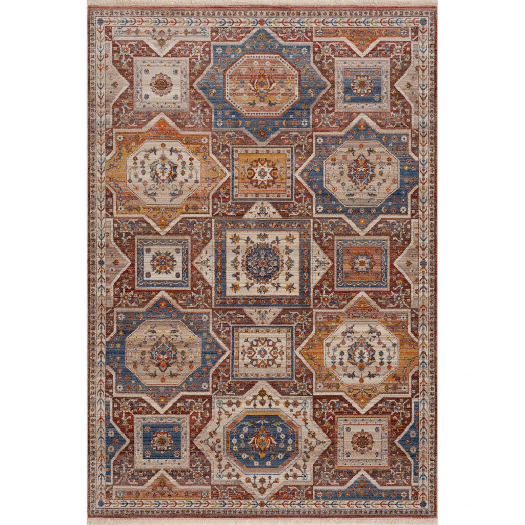 5' X 8' Red Southwestern Area Rug-515851-1