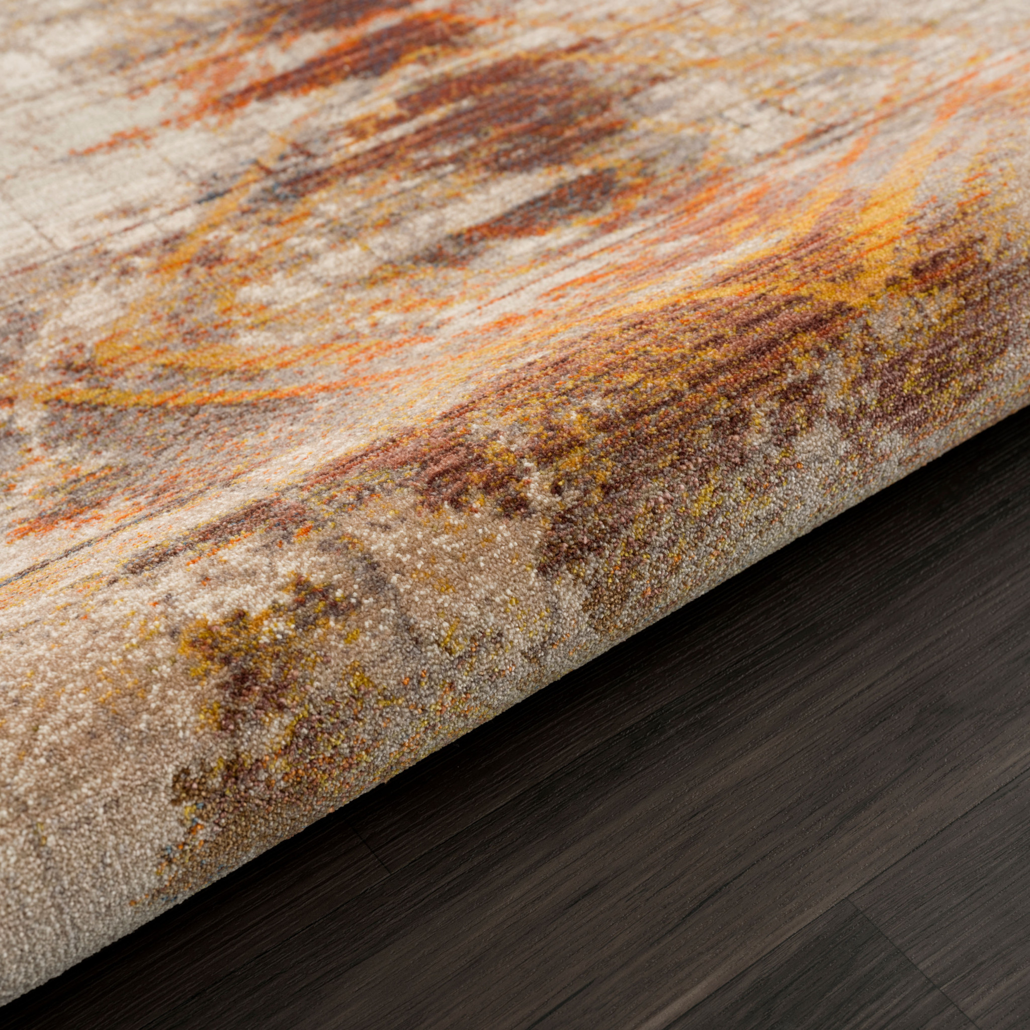 2" X 6" Gray Abstract Distressed Runner Rug