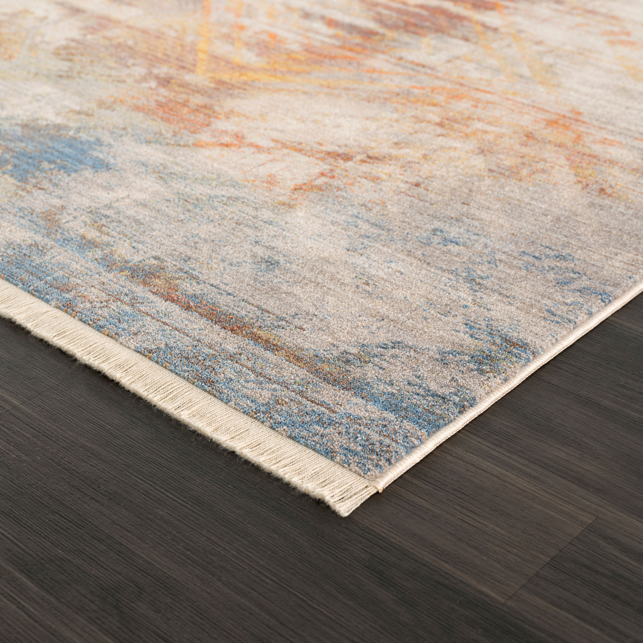 4" X 6" Gray Abstract Distressed Area Rug