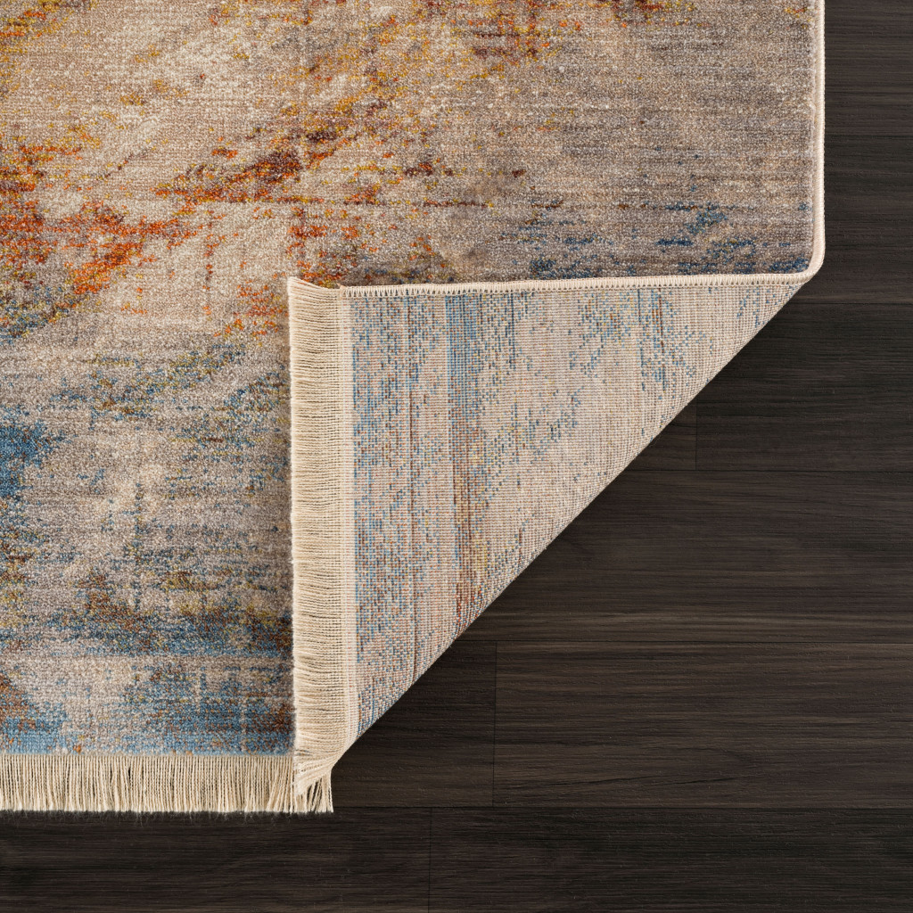 4" X 6" Gray Abstract Distressed Area Rug