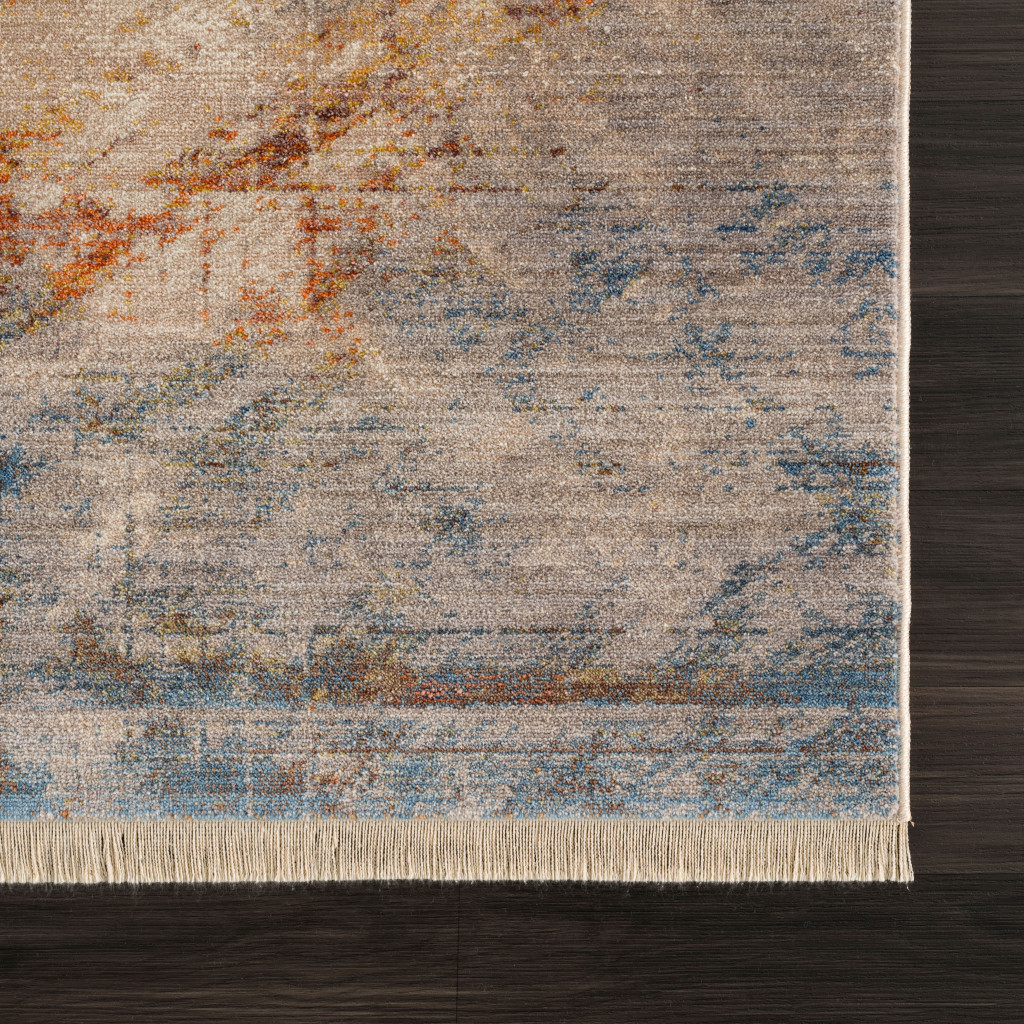 4" X 6" Gray Abstract Distressed Area Rug