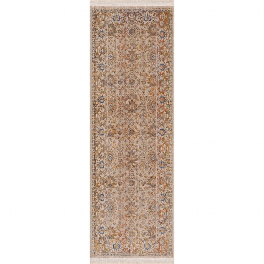 2 X 6 Ivory Oriental Runner Rug