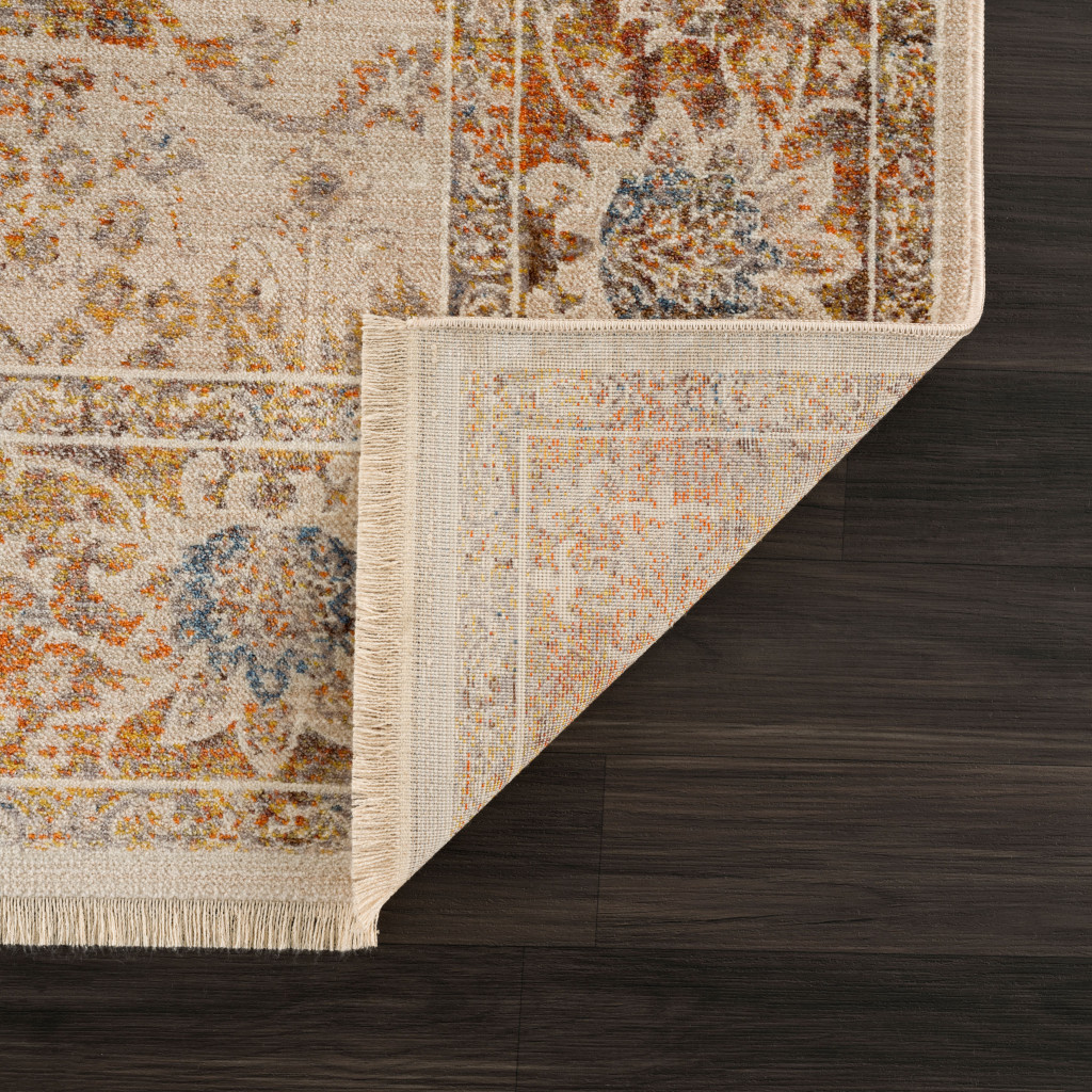 5" X 8" Ivory Oriental Area Rug