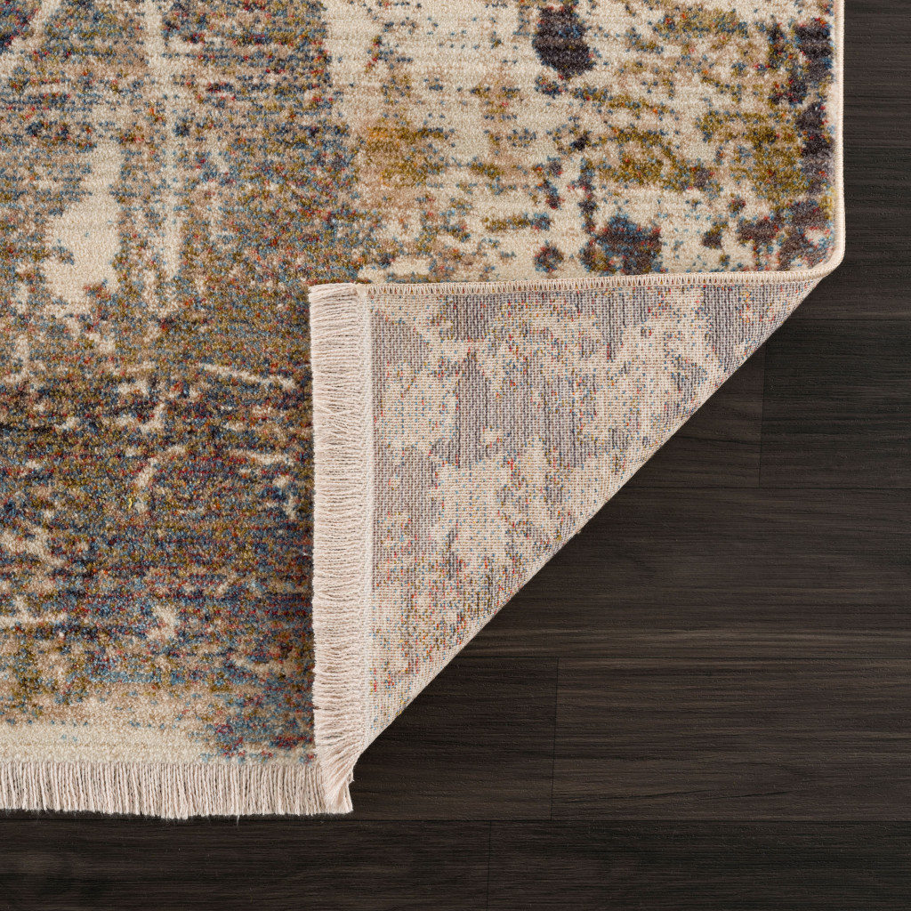 2" X 6" Gray Abstract Distressed Runner Rug