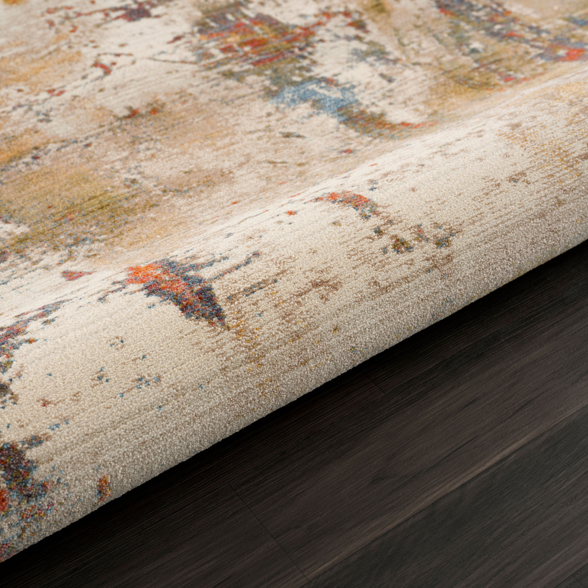 2" X 6" Gray Abstract Distressed Runner Rug