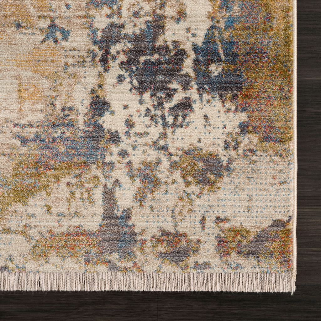 2" X 6" Gray Abstract Distressed Runner Rug
