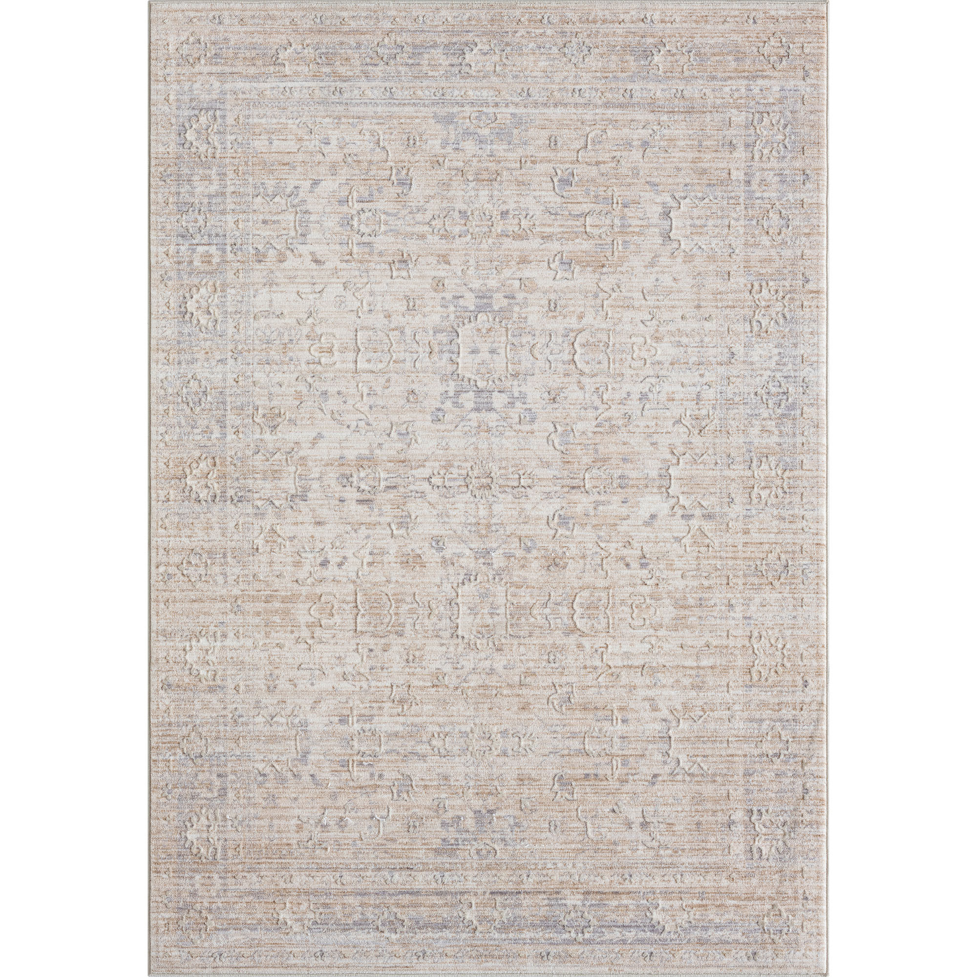 4' X 6' Gray Botanical Area Rug-515868-1