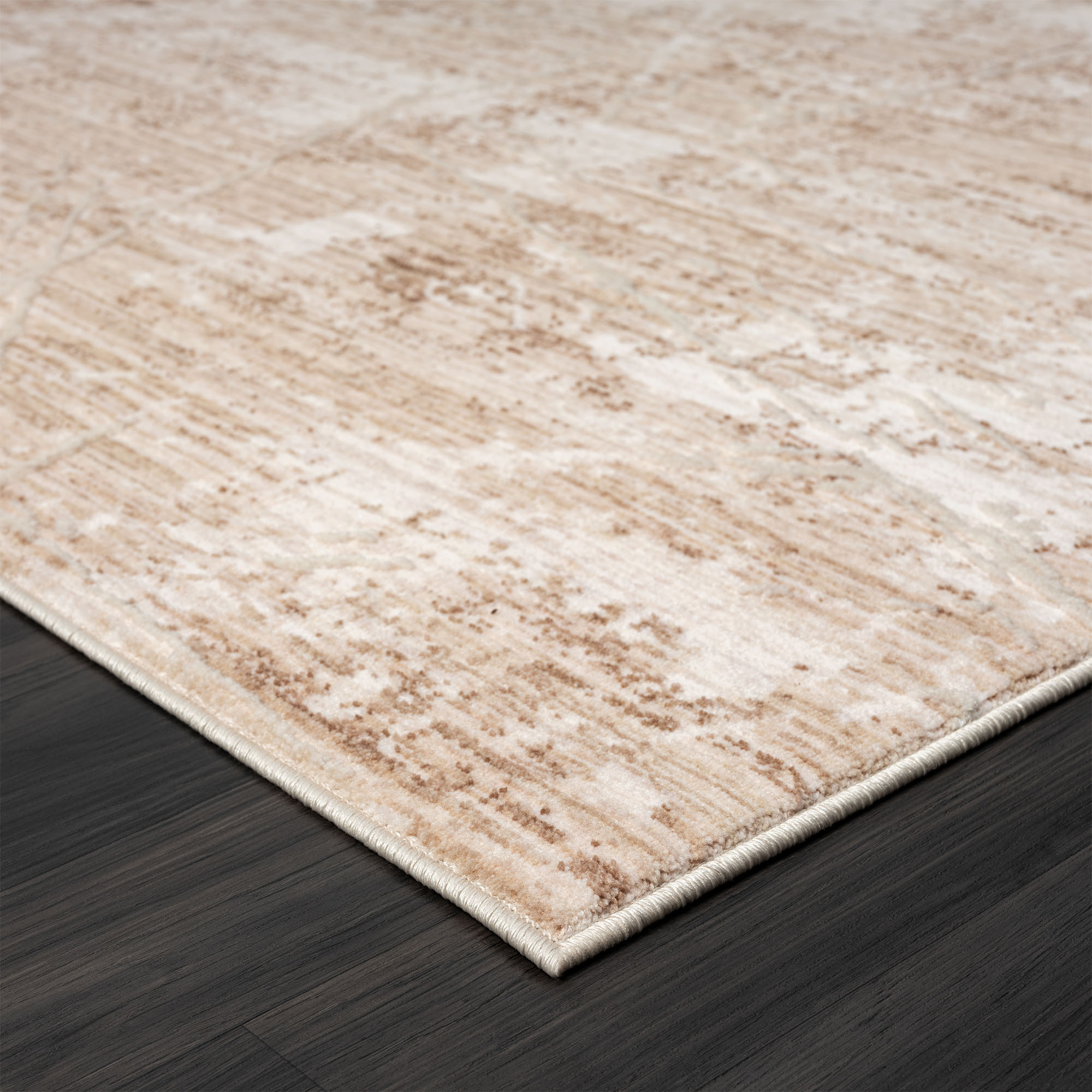 4" X 6" Beige Abstract Area Rug