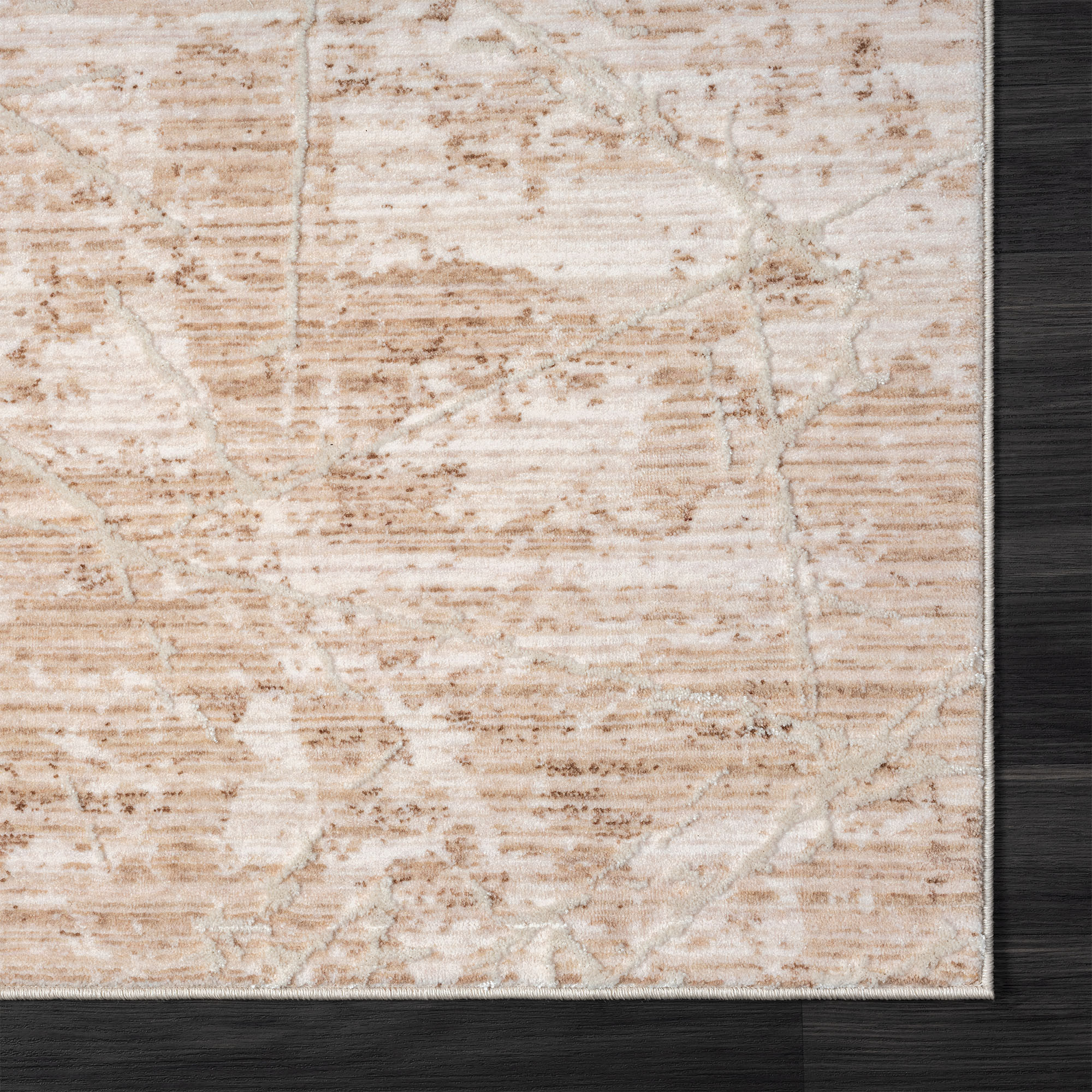 4" X 6" Beige Abstract Area Rug