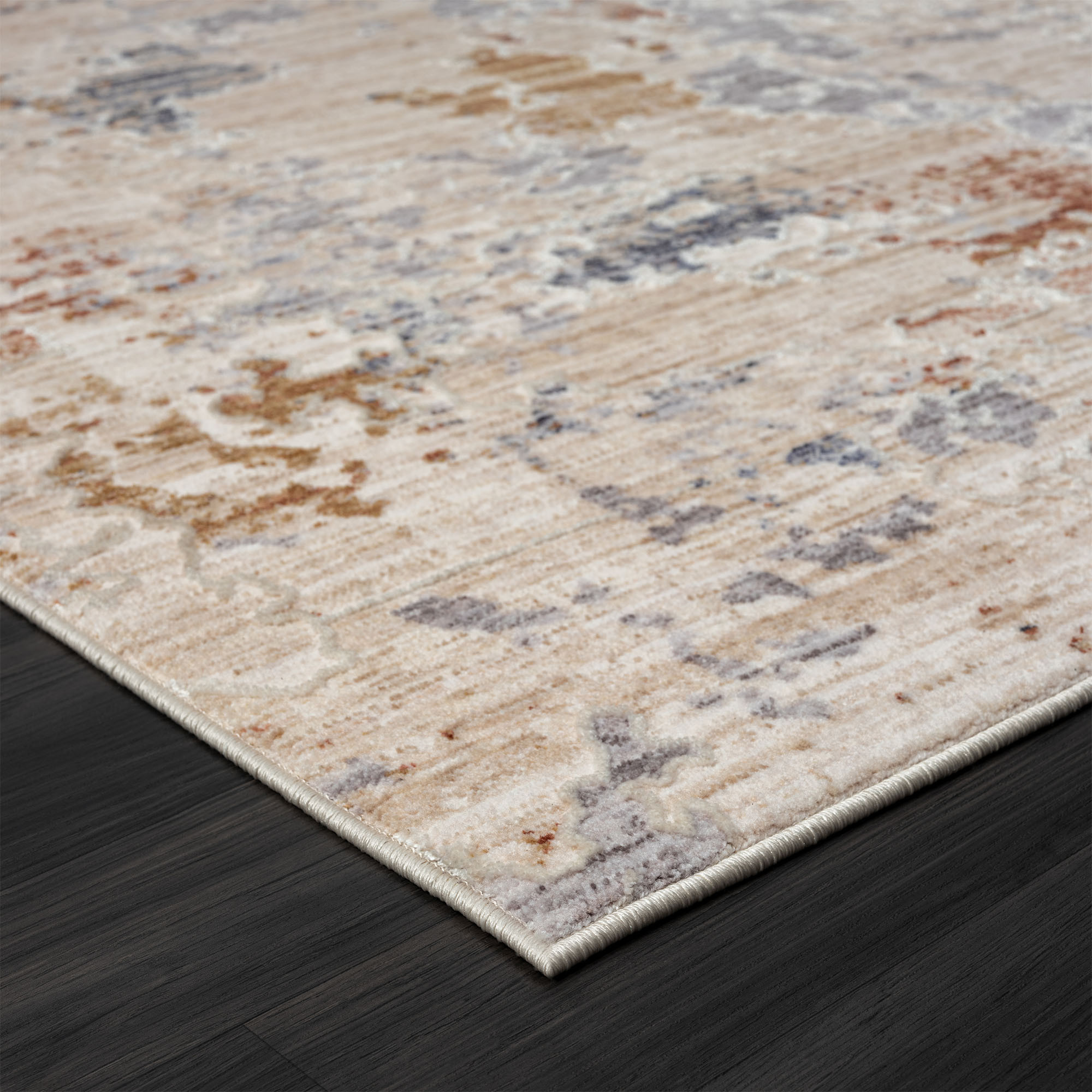 2" X 3" Beige Abstract Area Rug