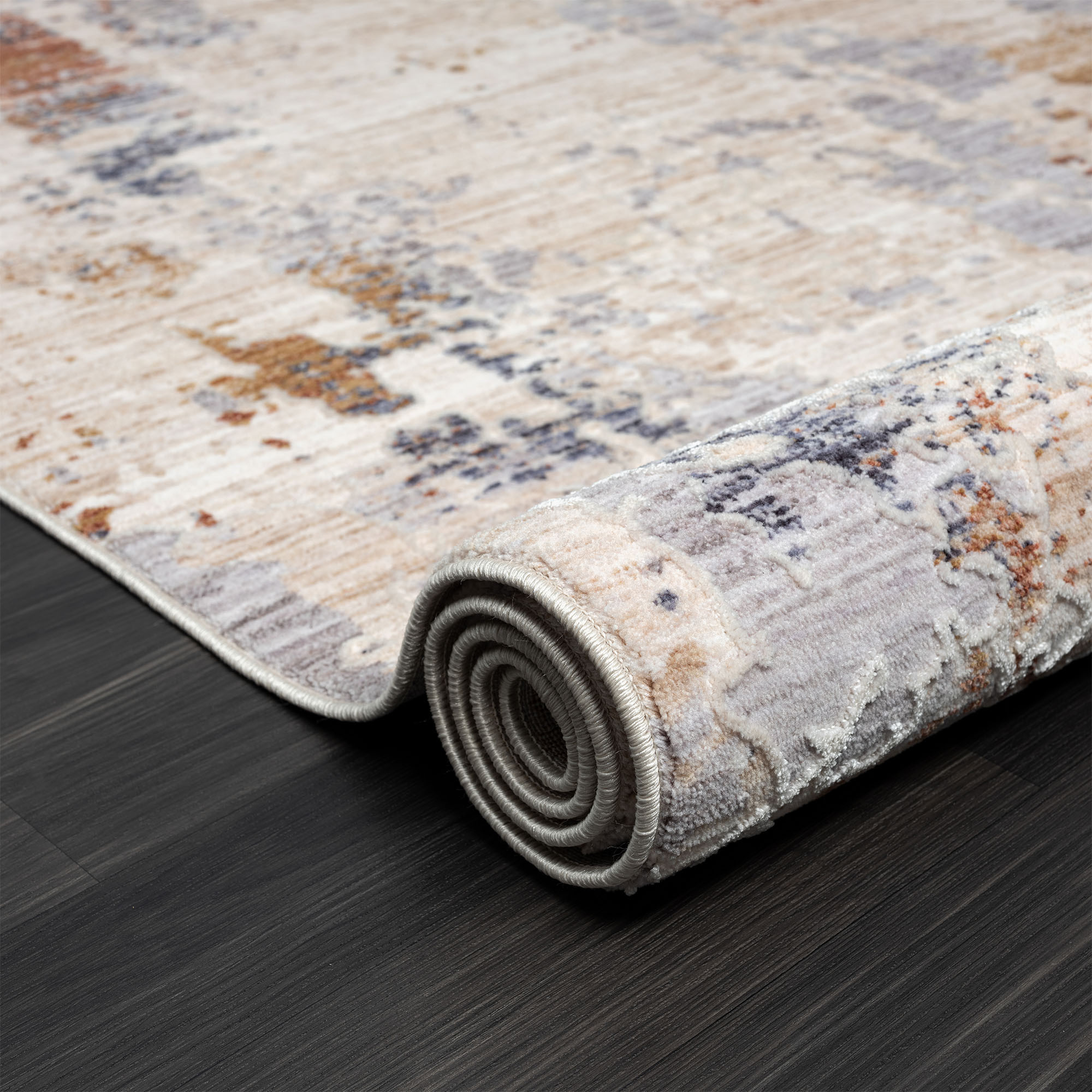 2" X 3" Beige Abstract Area Rug