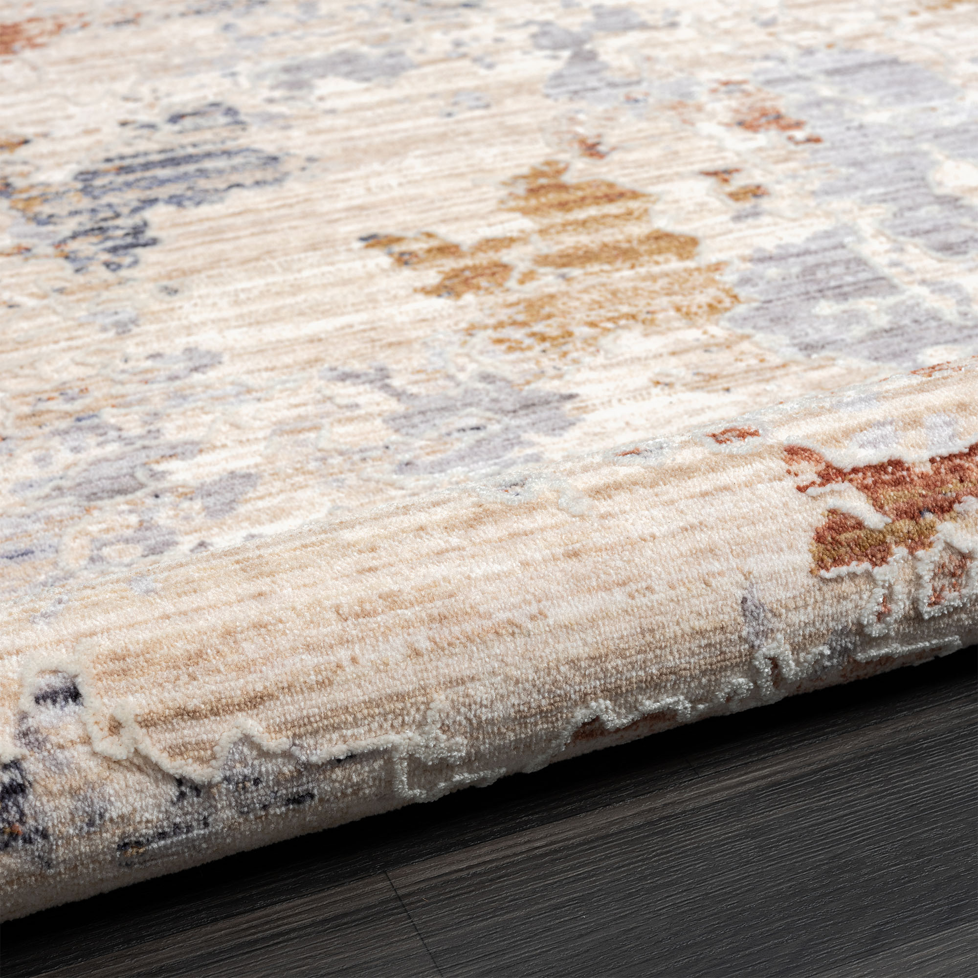 2" X 3" Beige Abstract Area Rug