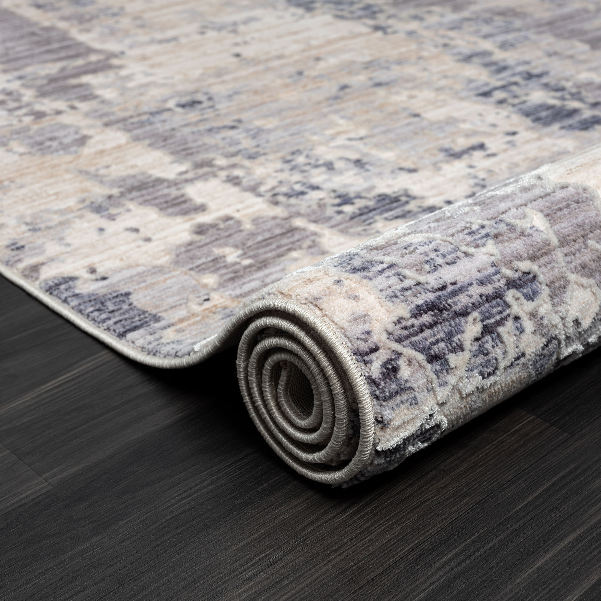 4" X 6" Gray Abstract Area Rug