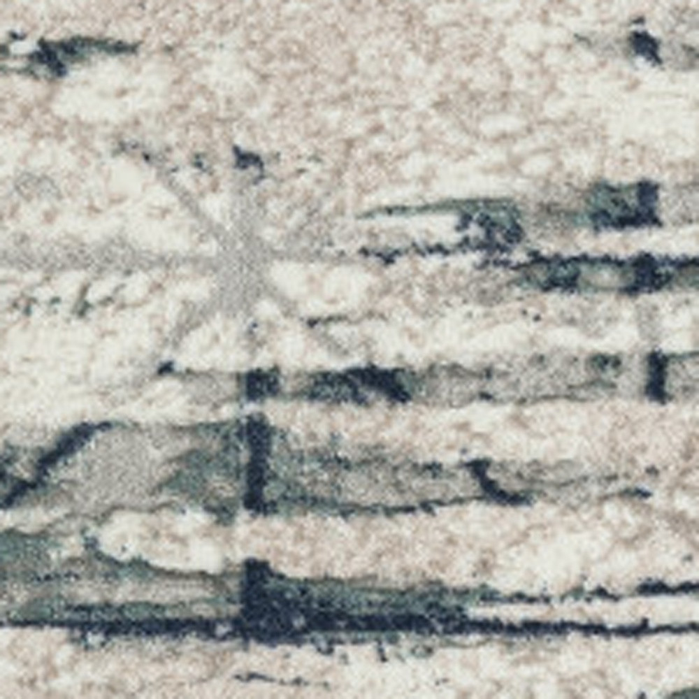 8" X 10" Blue Abstract Stain Resistant Area Rug