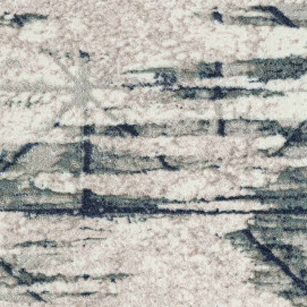 8" X 10" Blue Abstract Stain Resistant Area Rug