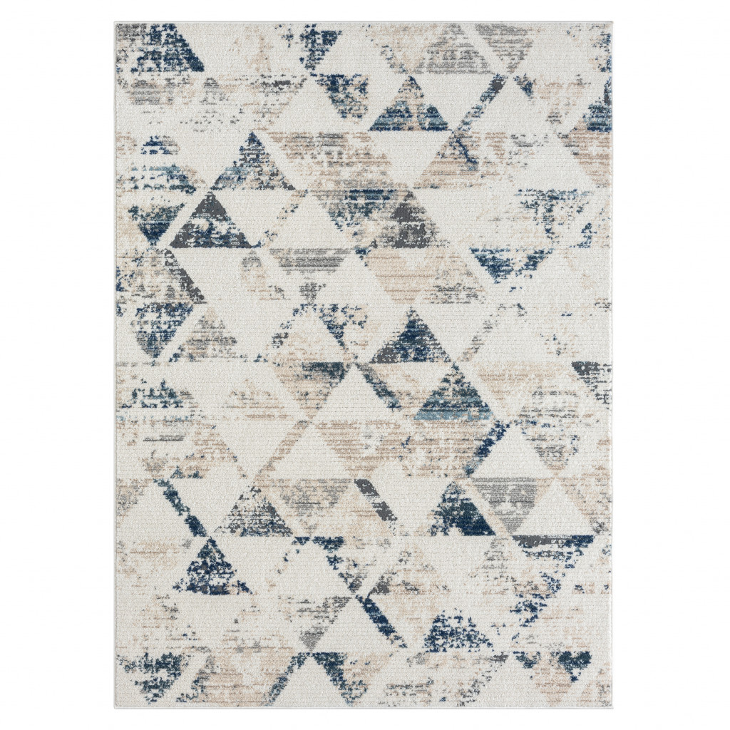 8" X 10" Ivory Geometric Area Rug