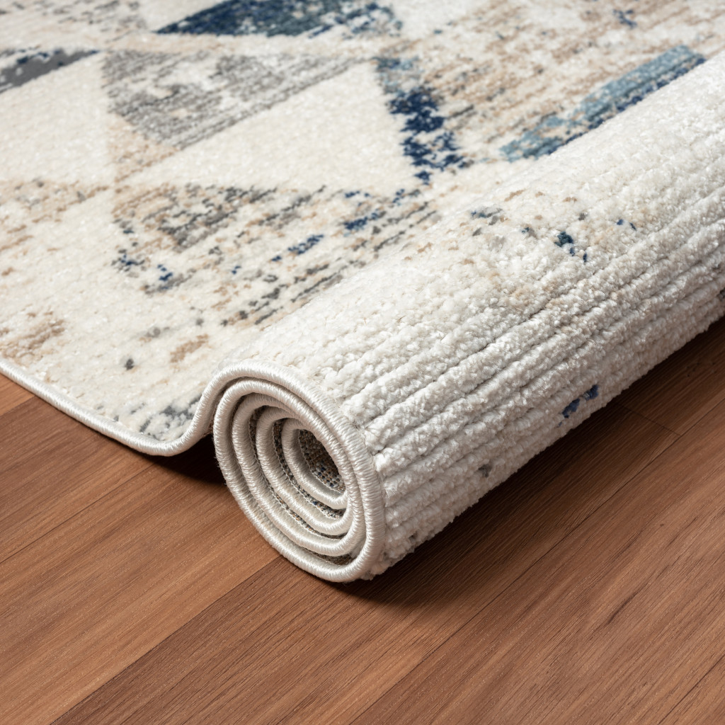 8" X 10" Ivory Geometric Area Rug