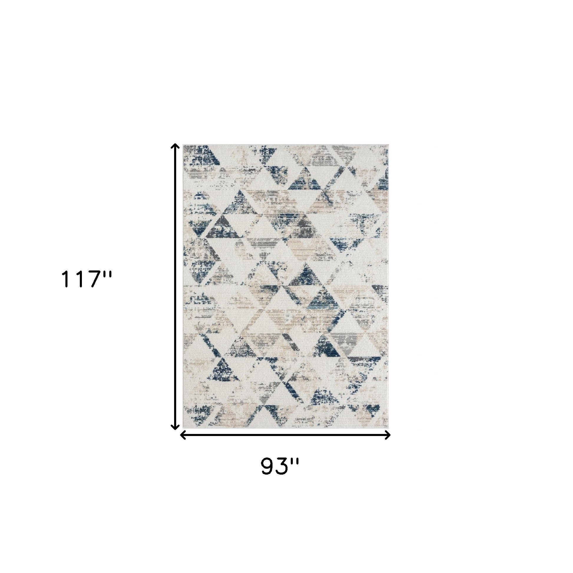 8" X 10" Ivory Geometric Area Rug